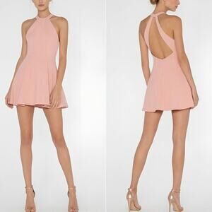 NBD Revolve Leo Mini Halter Dress Blush Size Small NWT